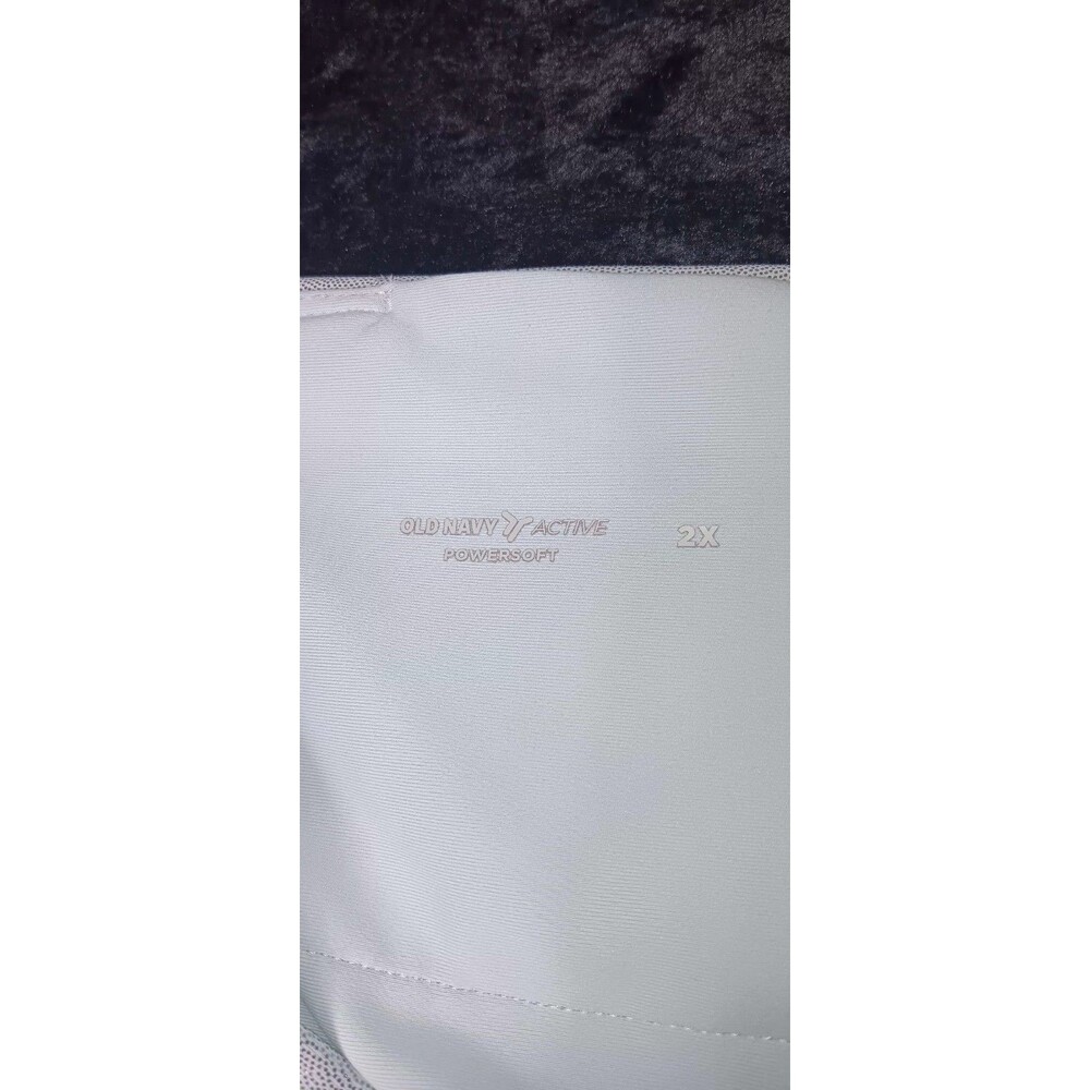 Old Navy Active Powersoft Extra High Rise Leggings 2XL Silver Blue Shimmer Yoga - Picture 2 of 13